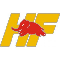 Autocollant LANCIA logo HF-Jaune rouge Autocollant L95 H 53 mm