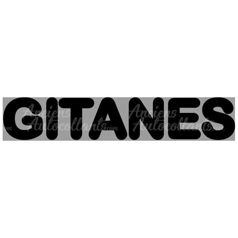 Autocollant GITANE logo texte noir L 215 H 40 mm