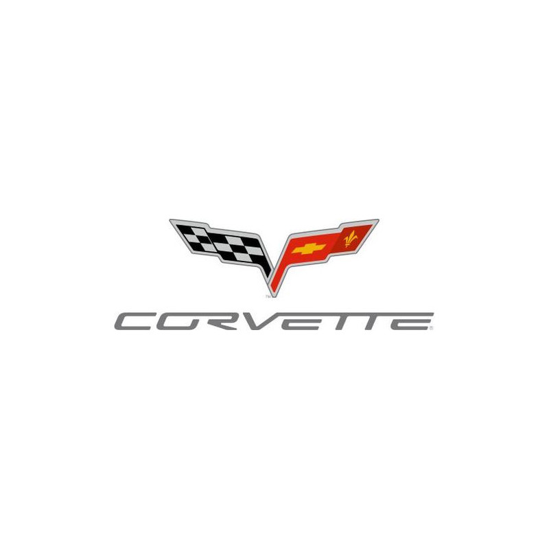 Autocollant CHEVROLET Corvette damier autocollant L 100 H 35 mm