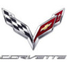 Autocollant CHEVROLET logo Corvette-L 100 h 77mm