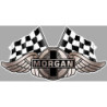 Autocollant MORGAN logo Ecusson-bsa damier L 100 H 50 mm