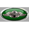 Autocollant MORGAN logo Ecusson-bsa ovale vert L 100 H 50 mm