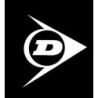 Autocollant DUNLOP logo flèche blanc fond noir L 110 H 125 mm