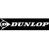 Autocollant DUNLOP logo script blanc sans fond noir L 125 h 20 mm