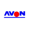 Autocollant AVON logo bleu rouge  L 67 H 20 mm