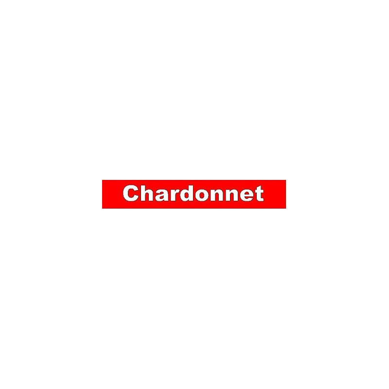 Autocollant CHARDONNET pare soleil fond rouge L 1200 H 100 mm