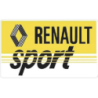 Autocollant RENAULT SPORT fond jaune/blanc strié lettrage noir L100 H 60 mm
