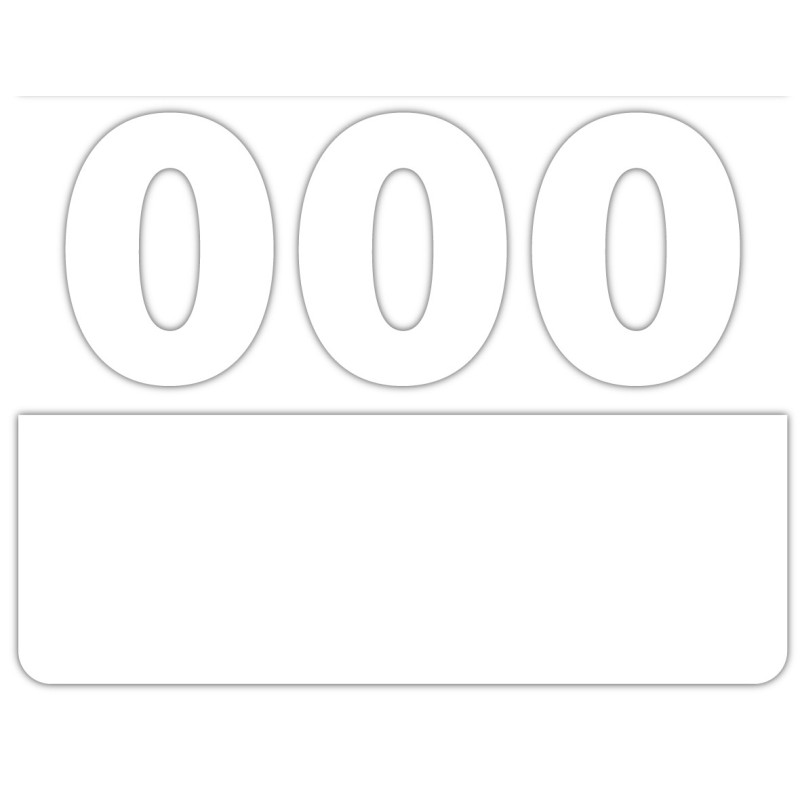 AutocollantS NUMà‰RO demi-fond blanc sans chiffres-L 400 h 140 mm