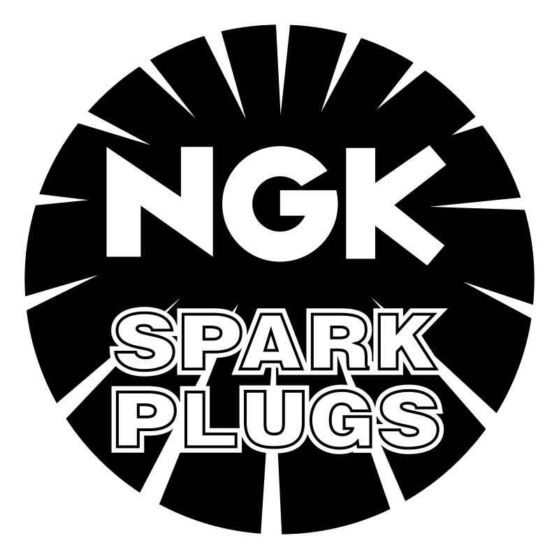 Autocollant logo NGK spark noir diam 50mm
