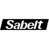 Autocollant logo Sabelt blanc fond noir L 100 H 23 mm