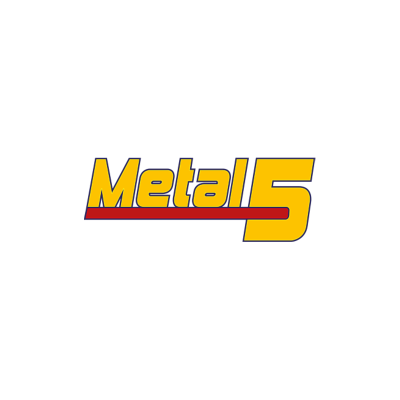 Autocollant METAL5 logo jaune-rouge sans fond L 80 H 30 mm