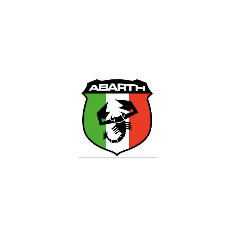 Autocollant ABARTH logo drapeau Italien L70 H75 mm ou sur mesure