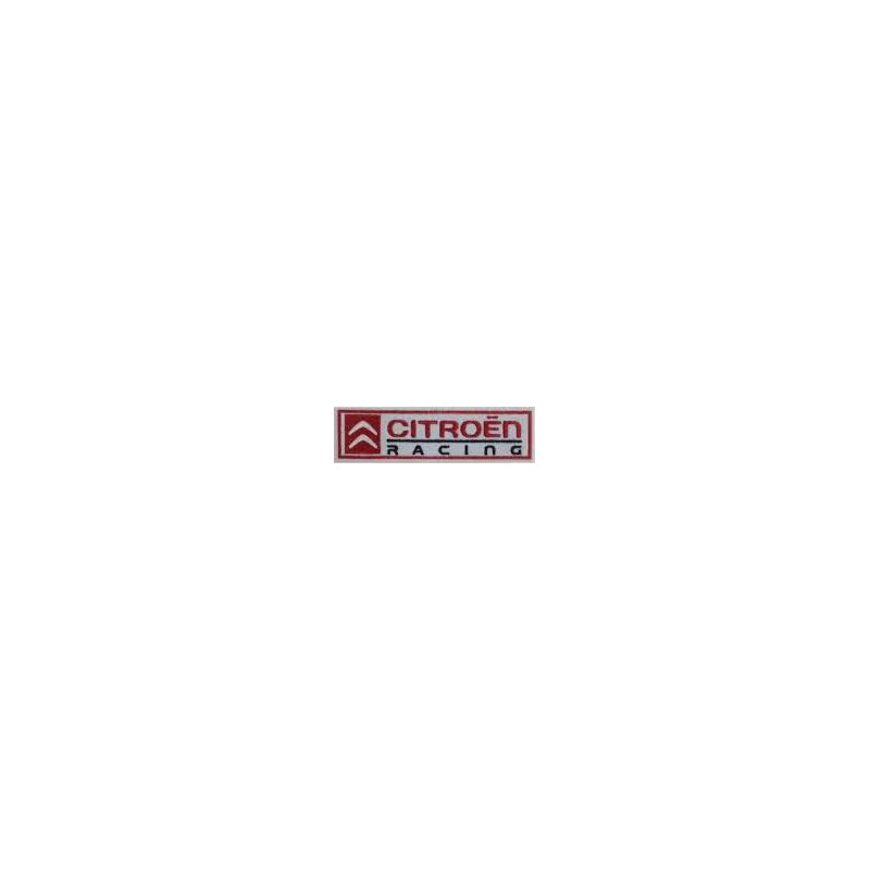 Autocollant CITROEN Racing logo rouge rectangle Blanc L 70 H 20 mm