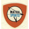 Autocollant MATRA logo Matra Sport Ecusson beige rouge L 68 H 70 mm ou sur mesure