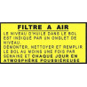 Autocollant Filtre à air copie ancien modèle  L 73 H 35 mm