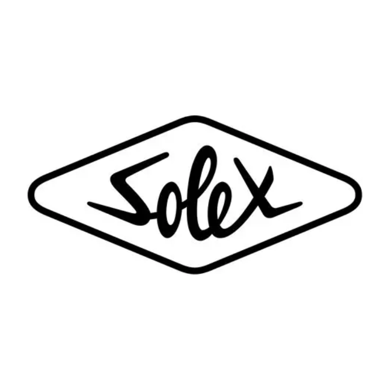 Autocollant logo solex losange lettrage noir ou au choix L 120 H 60 mm