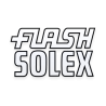 autocollant Velosolex logo Flash solex blanc detourage noir L 150 H 86 mm