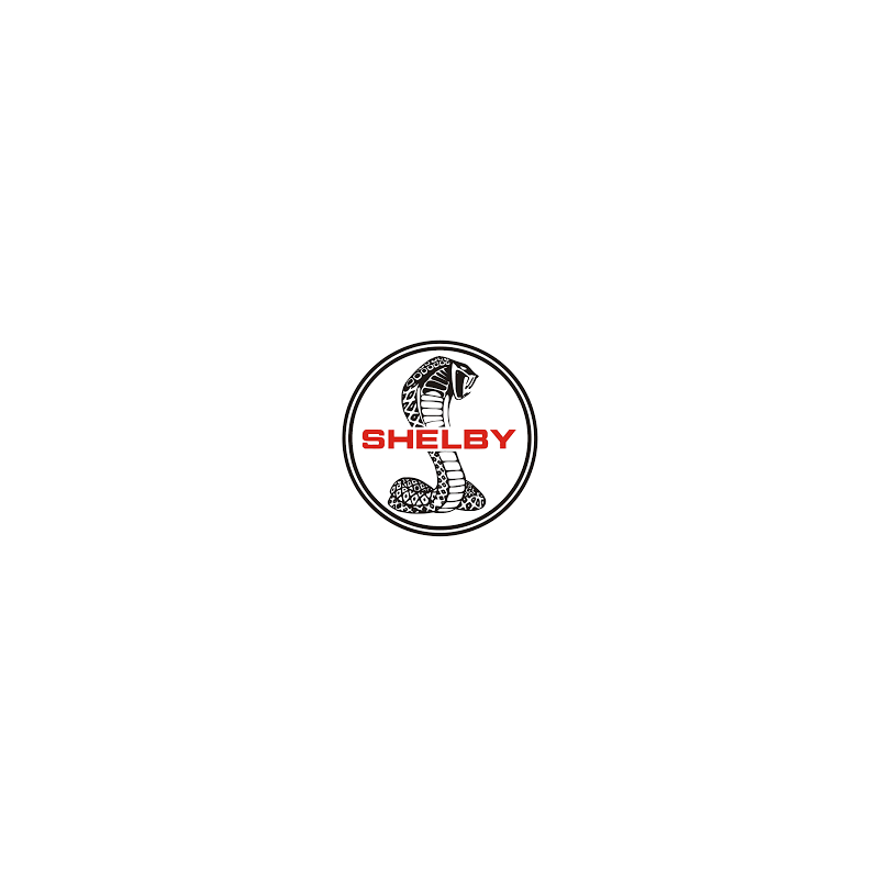 Autocollant SHELBY Logo noir-rouge Diam 50 mm