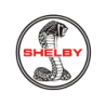 Autocollant SHELBY Logo noir-rouge Diam 50 mm