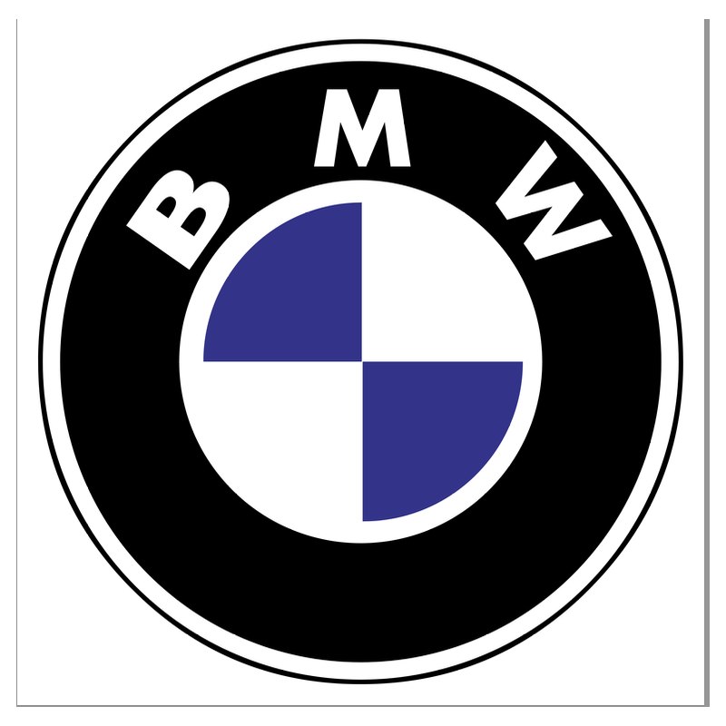 Autocollant BMW  logo hélice violet-blanc diam 50 mm ou sur mesure
