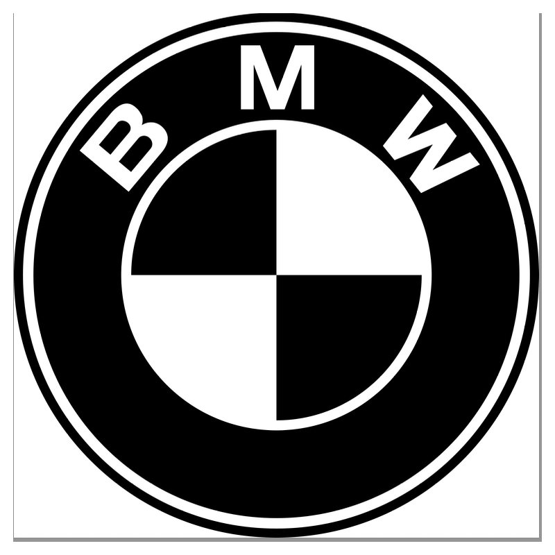 Autocollant BMW  logo noir blanc diam 50 mm ou sur mesure
