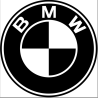 Autocollant BMW  logo noir blanc diam 50 mm ou sur mesure