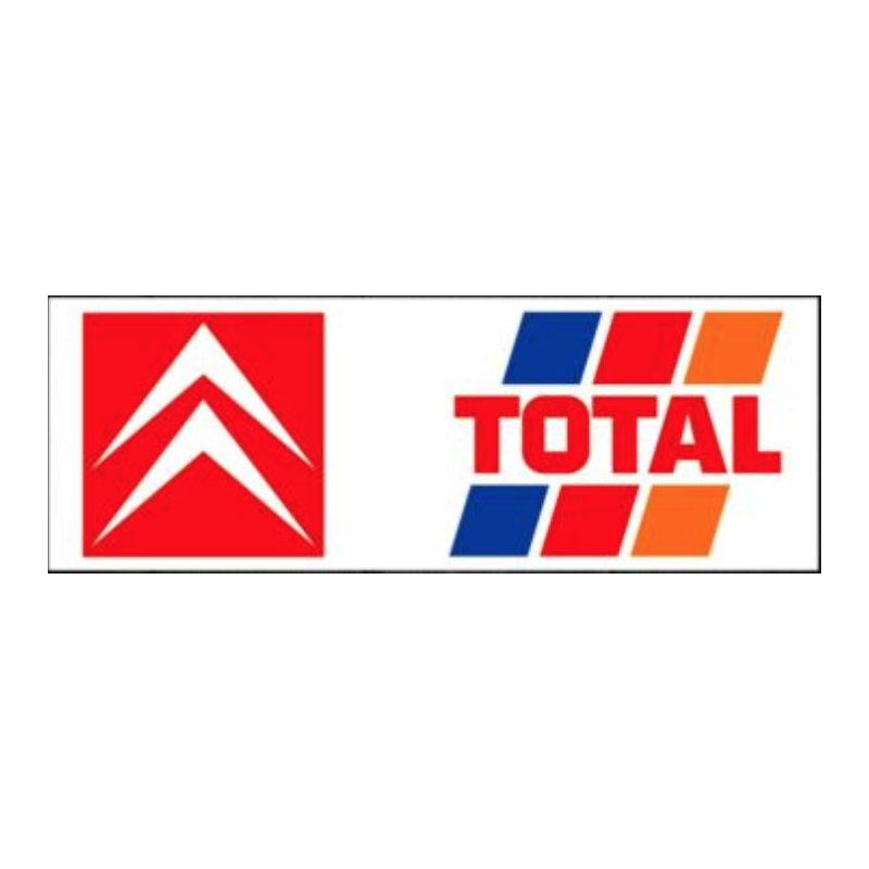 Autocollant CITROEN TOTAL en vitrophanie L 125 H 45 mm