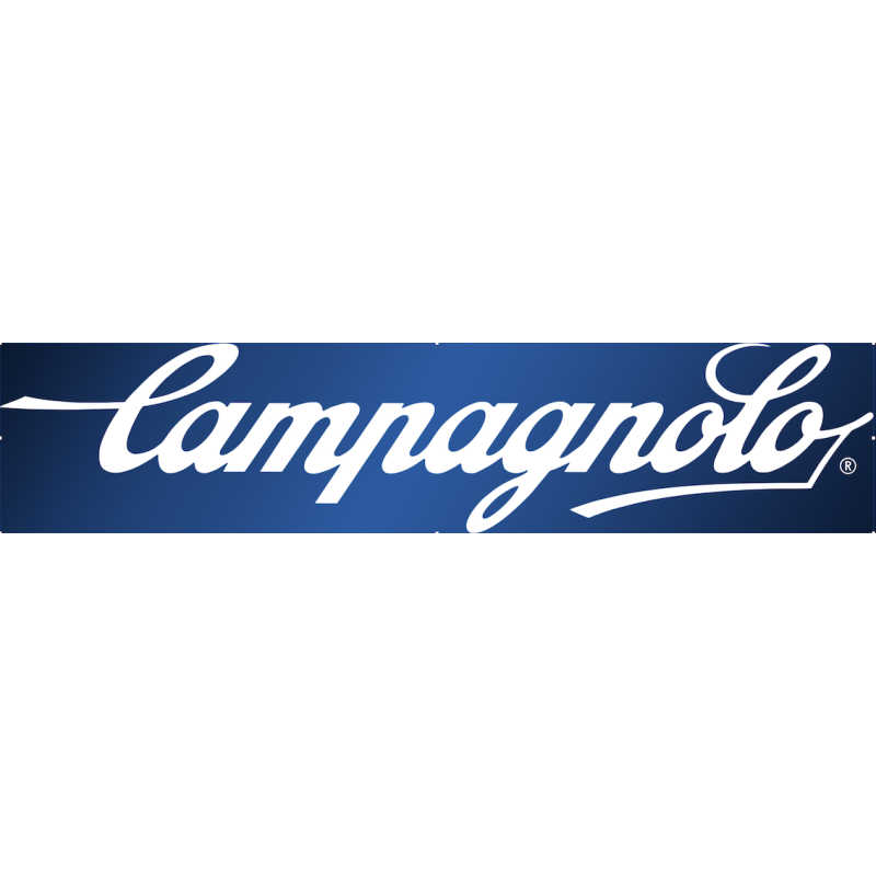 Autocollant CAMPAGNOLO blanc L 140 H 30 support noir ou transparent
