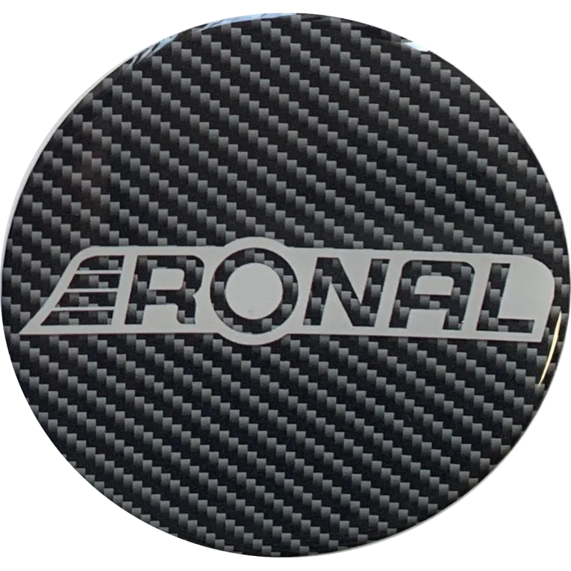 autocollant RONAL centre roue fond carbone diam 50 mm