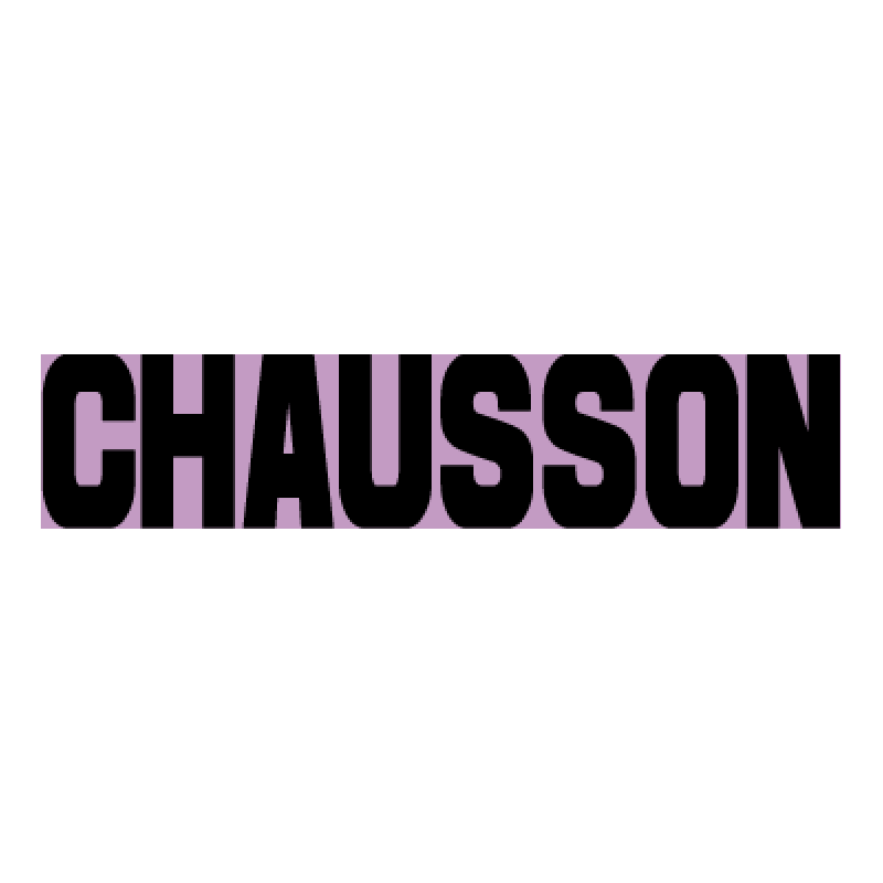 Autocollant Chausson logo script, noir sur tranparent L 110 x H 24 mm