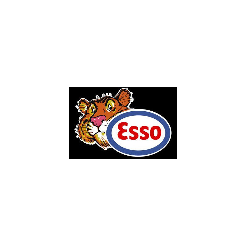 Autocollant ESSO logo Tigre fond noir Largeur 150 H 110 mm