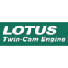 Autocollant LOTUS TWIN CAM ENGINE blanc fond vertL 100 H 34 mm