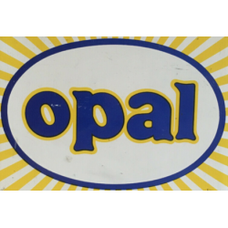 Autocollant OPAL logo ovale jaune bleu L 150 H 100 mm