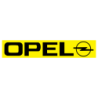 Autocollant OPEL logo 1987 fond jaune L 67 H 20 mm