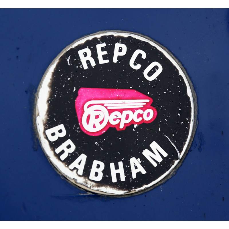 Autocollant BRABHAM logo Repco Brabham 1963 BT6 diam 50 mm