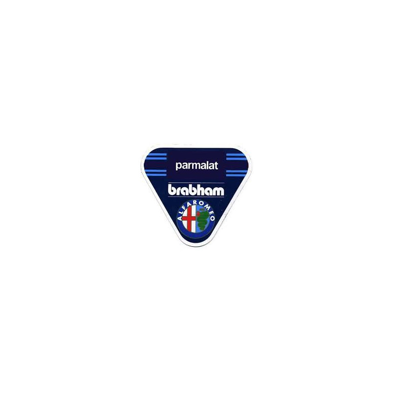 Autocollant BRABHAM logo parmalat alfa L 75 H 80 mm
