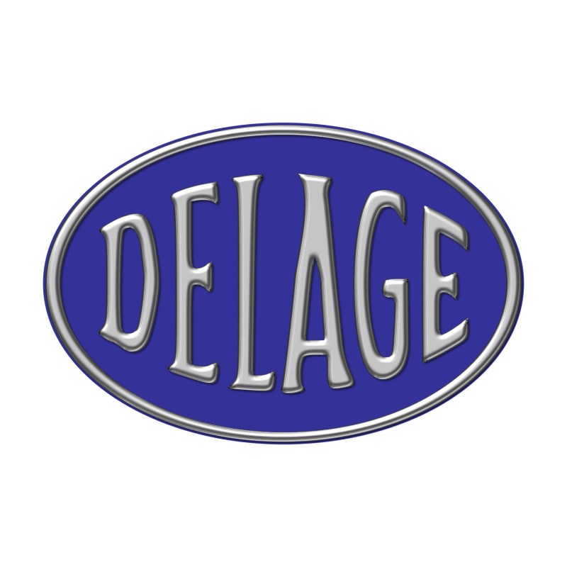 Autocollant DELAGE logo bleu3D L 120 H 80 mm