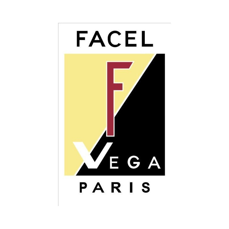 Autocollant FACEL VEGA Logo noir/jaune  L 50 H 80 mm