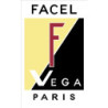 Autocollant FACEL VEGA Logo noir/jaune  L 50 H 80 mm