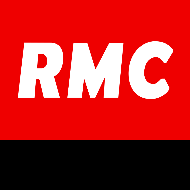Autocollant RMC logo rouge noir L 50 H 50 mm