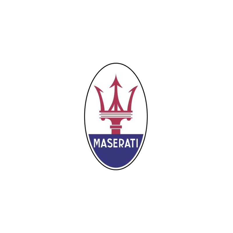 Autocollant MASERATI logo rouge bleu L 60 H 100 mm