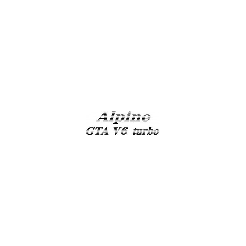 Autocollant ALPINE-RENAULT GTA V6 Turbo zebré L 240 h 80 mm