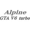 Autocollant ALPINE-RENAULT GTA V6 Turbo zebré L 240 h 80 mm