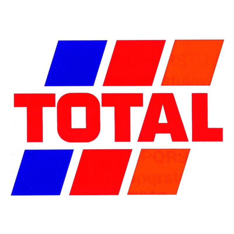 Autocollant TOTAL logo 1982 L 195 Ht 140 mm