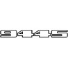 Autocollant PORSCHE logo 944S en contour noir L 100 H 12  mm