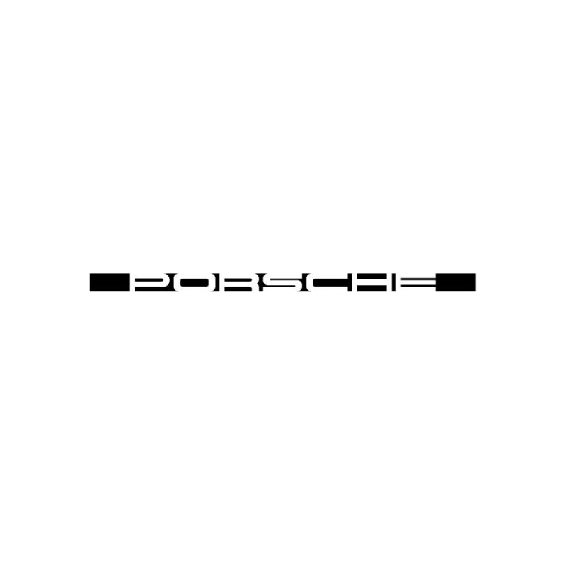 Autocollant PORSCHE logo blanc/noir L 1000 h 50 mm