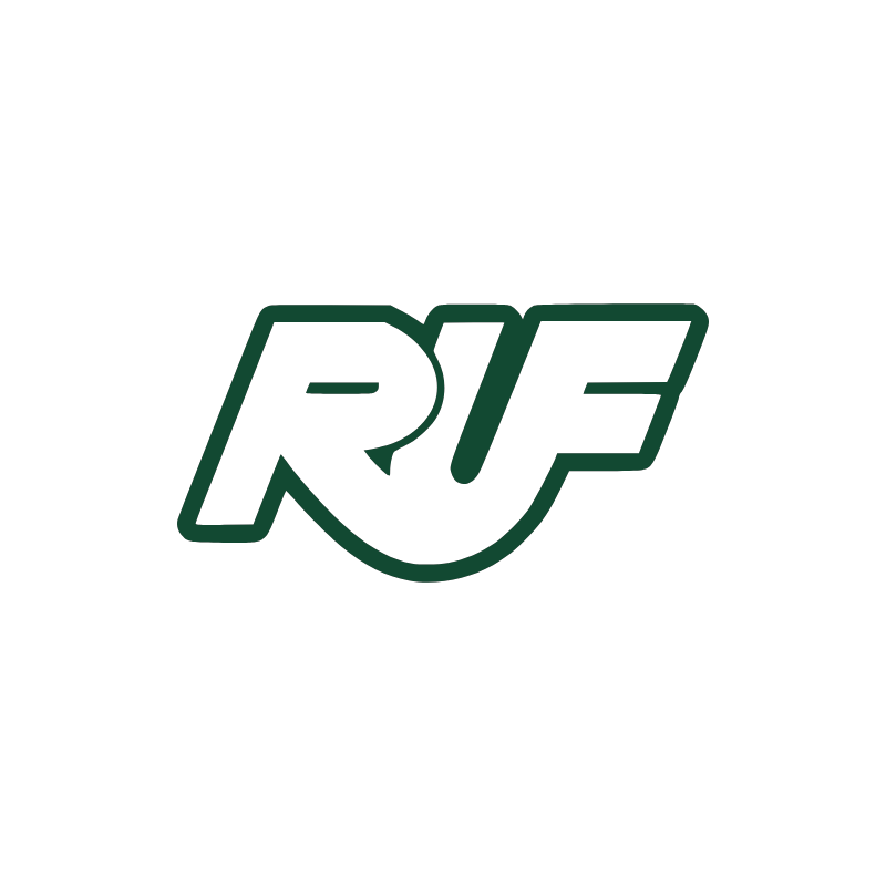 Autocollant RUF logo contour vert L 90 H 45 mm