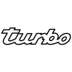 Autocollant PORSCHE-logo turbo contour noir L120 H 30 mm