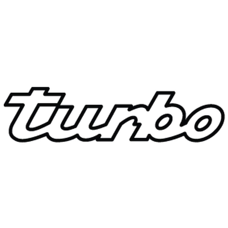 Autocollant PORSCHE-logo turbo contour noir L120 H 30 mm