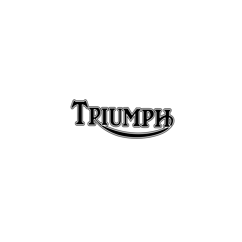 Autocollant TRIUMPH logo noir liseret blanc L 100 H 30 mm